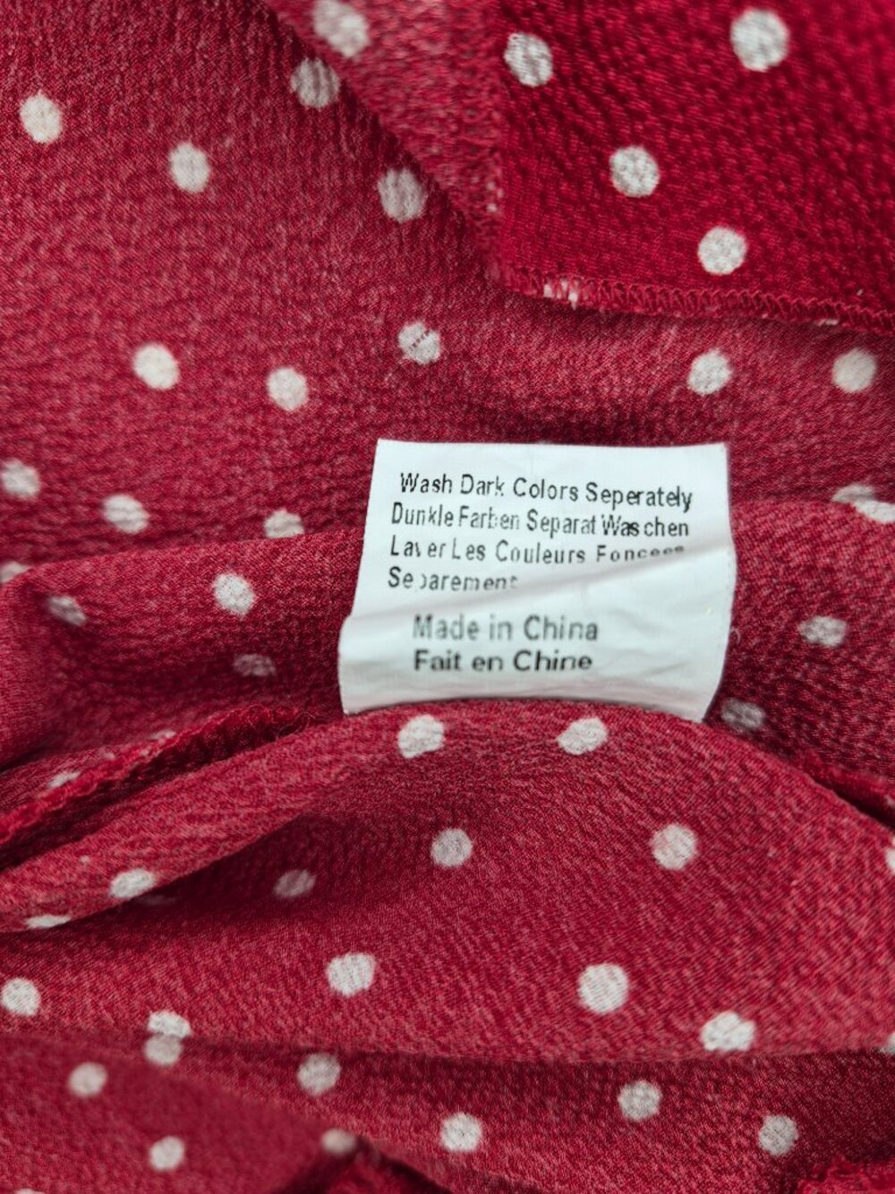 Relipop Womens XL Red White Polka Dot Ruffle Flutter Short Sleeve Wrap Dress - Picture 15 of 15